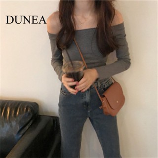 Dunea เสื้อเปิดไหล่ ออกแบบใหม่ ฤดูใบไม้ร่วง สําหรับผู้หญิง