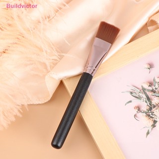 Buildvictor แปรงแต่งหน้า แปรงรองพื้น แปรงคอนทัวร์ ด้ามจับแบน สีดํา 1 ชิ้น