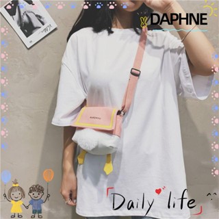 Daphne กระเป๋าถือ กระเป๋าสะพายไหล่ ผ้าแคนวาส สีเหลือง สีชมพู สีฟ้า สําหรับผู้หญิง