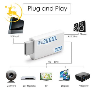 อะแดปเตอร์เชื่อมต่อวิดีโอ 1080P Wii2 HDMI สําหรับจอมอนิเตอร์ PC HDTV 3.5 มม. Wii2HDMI