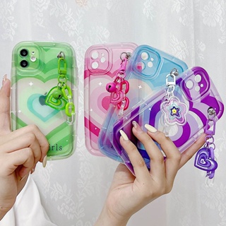 เคสโทรศัพท์มือถือ Tpu นิ่ม แบบใส ลายหัวใจ สีม่วง สีเขียว สีชมพู สําหรับ VIVO Y02S Y02A Y51 2020 Y31 2021 Y35 Y01 Y10 Y16 Y22 V21E V20 V21 Y51A Y77 Y53S Y51S 4G