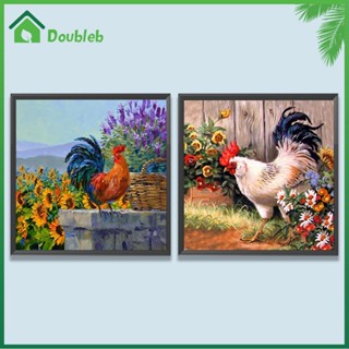 【Doub X ✮】ภาพวาดปักเพชร ทรงกลม ลายไก่ 5D DIY สําหรับตกแต่งบ้าน ✮