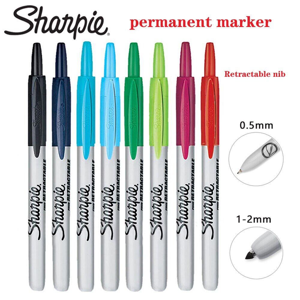 1 ชิ้น American Sharpie Retractable Push Marker ปากกา Extremely Fine ไม่มีหมวก MARKER ปากกามันปากกา 32701 Art Office เครื่องเขียน
