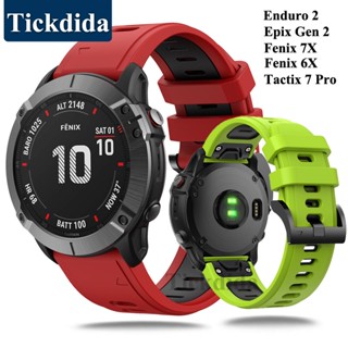 สายนาฬิกาข้อมือซิลิโคน สําหรับ Garmin Fenix 7 Pro 7X 6X Epix Pro 51 มม. 47 มม. Enduro 2 Tactix 7 Pro