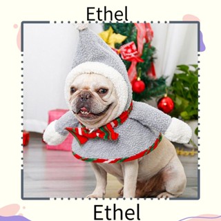 Ethel1 เครื่องแต่งกายสัตว์เลี้ยง ที่คาดผม รูปสโนว์แมนน่ารัก ขนเฟอร์บอล คริสต์มาส สําหรับสัตว์เลี้ยง