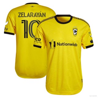 เสื้อยืดแขนสั้น ลายทีมชาติฟุตบอล Ani 2023 MLS Lucas Zelarayan Columbus Crew Jersey ขนาดใหญ่ สีทอง