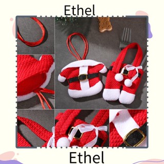 Ethel1 กระเป๋าเก็บเครื่องเงิน ลายซานตาคลอส 2 4 6 ชิ้น