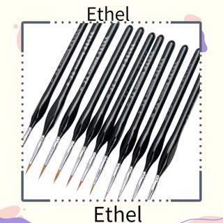 Ethel1 ชุดแปรงเพ้นท์สีอะคริลิค ด้ามจับสามเหลี่ยม สีดํา ตามหลักสรีรศาสตร์ 11 ชิ้น