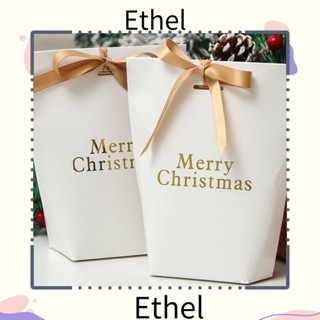 Ethel1 ถุงกระดาษคราฟท์ ลายคริสต์มาส สําหรับใส่คุกกี้ 5 ชิ้น