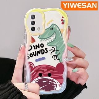 เคสโทรศัพท์มือถือแบบนิ่ม ใส กันกระแทก ลายการ์ตูนไดโนเสาร์ และหมี สีมาการอง หลากสี สําหรับ OPPO A74 4G A95 4G F19 F19S Reno 6 Lite