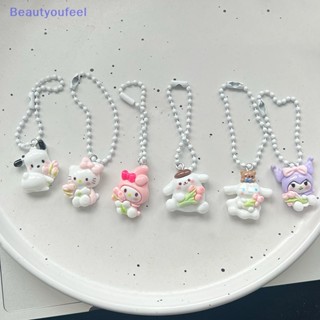 SANRIO [Beautyoufeel] พวงกุญแจเรซิ่น จี้การ์ตูนอนิเมะ Hello Kitty น่ารัก สําหรับห้อยกระเป๋า