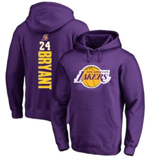 เสื้อแจ็กเก็ต เสื้อกีฬาบาสเก็ตบอล มีฮู้ด ลาย Lakers Kobe สําหรับผู้ชาย เสื้อกันหนาว มีฮู้ด สําหรับผู้ชาย 24 ชิ้น