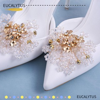 Eutus คลิปหนีบรองเท้า แฮนด์เมด สีทอง 2 ชิ้น สําหรับผู้หญิง