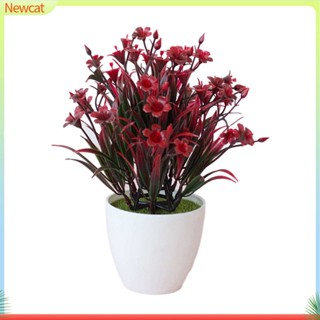 {Newcat} กระถางต้นไม้บอนไซประดิษฐ์ ประหยัดพื้นที่ สีเขียว สําหรับตกแต่งห้องนั่งเล่น