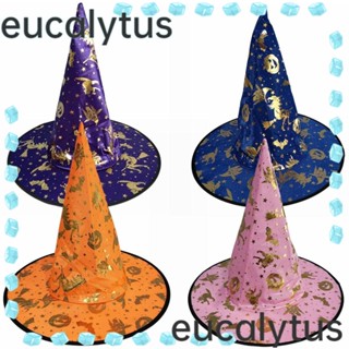 Eucalytus1 หมวกปาร์ตี้ ริบบิ้นปิดทอง หมวกพ่อมด คอมโพสิต ผ้าสี มงกุฎสูง Spire Headwear Masquerade Ball