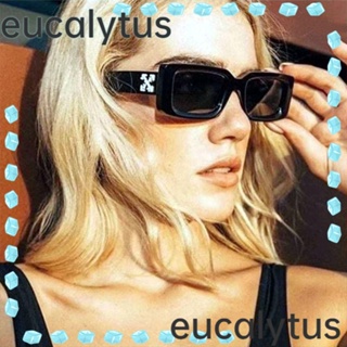 Eucalytus1 แว่นตากันแดด ทรงสี่เหลี่ยมผืนผ้า ป้องกัน UV400 Y2k 90s สีดํา สําหรับผู้หญิง และผู้ชาย