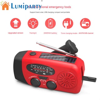 Lumiparty พาวเวอร์แบงค์ฉุกเฉิน พลังงานแสงอาทิตย์ แบบพกพา แบตเตอรี่ 2000mah กันน้ํา