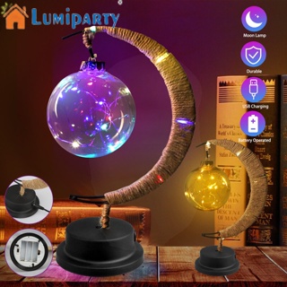 Lumiparty โคมไฟ Led รูปดวงจันทร์ ใช้แบตเตอรี่ Usb สําหรับตกแต่งห้องนอน