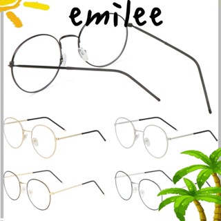 EMILEE แว่นตา กรอบโลหะ ทรงกลม น้ําหนักเบาพิเศษ เหมาะกับใส่คอมพิวเตอร์ สําหรับผู้หญิง และผู้ชาย