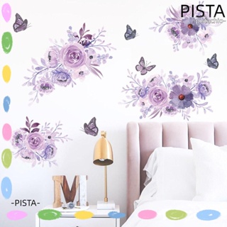 Pista สติกเกอร์ติดผนัง PVC ลายดอกไม้สีม่วง สําหรับห้องนอนเด็กผู้หญิง ห้องนั่งเล่น