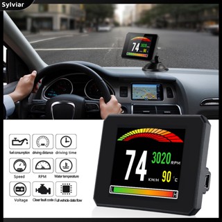 [sylviar] เครื่องวัดอุณหภูมิน้ํามันเชื้อเพลิง P16 Obd หน้าจอดิจิทัล Gps สําหรับรถยนต์