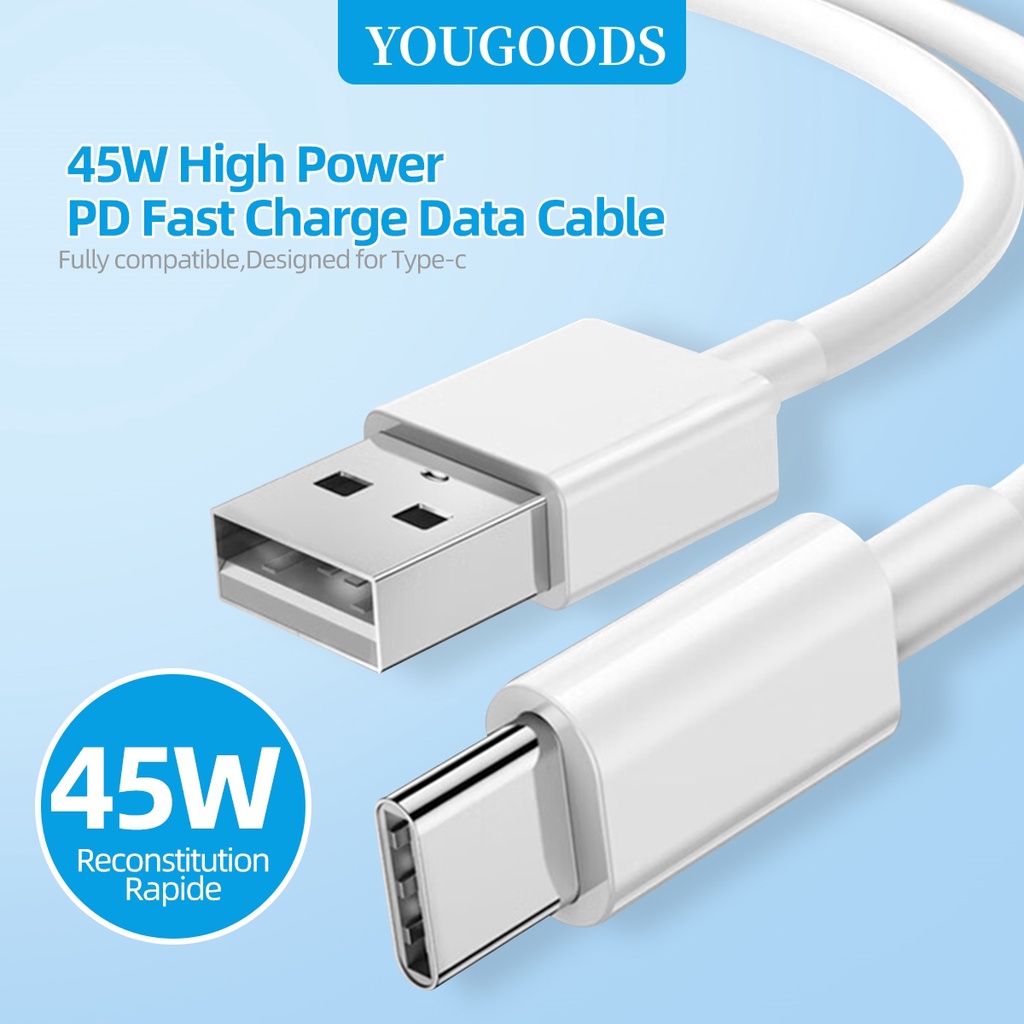 45W USB ถึง Type C สายชาร์จ 5A USB C ชาร์จเร็ว 1/1.5/2M สายใช้งานร่วมกับ Galaxy S22 S21 S20 S10 S9 S