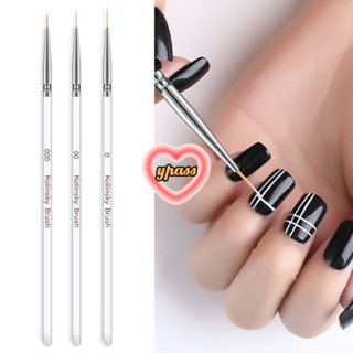 CYREAL CYREAL 3ชิ้น/เซ็ต Nail Art Liner ภาพวาดปากกาเคล็ดลับ3d Diy อะคริลิค Uv เจลแปรง Drawing Kit 7/9/11มม.