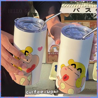 🥤Animation Peripheral Limited Water Cup🥤 กระติกน้ําร้อน สเตนเลส ลายการ์ตูนชินจัง ขนาดพกพา สําหรับสํานักงาน