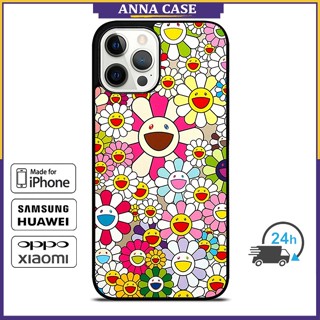 เคสโทรศัพท์มือถือ ลายดอกไม้ Takashi Murakami สําหรับ iPhone 14 Pro Max 13 Pro Max Samsung Galaxy Note10+ S21Ultra 3