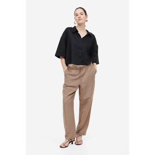 H&amp;M  Woman Linen-blend tapered trousers 1145316_1