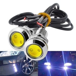 โคมไฟ LED DRL 12V 18 มม. สีเงิน สําหรับจอดรถยนต์