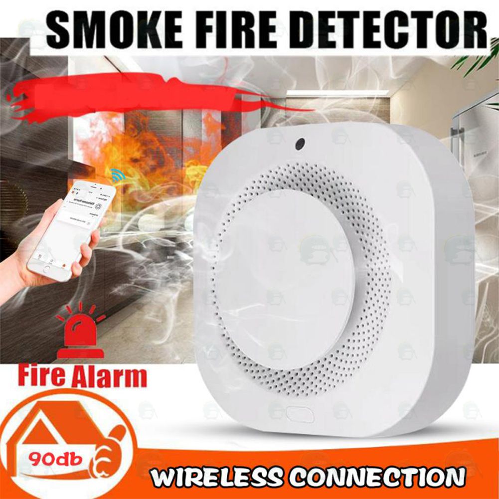 Tuya 90DB Wifi Smoke Detector Sensor สัญญาณกันขโมย ควันไฟ กันไฟ รักษาความปลอดภัยภายในบ้าน