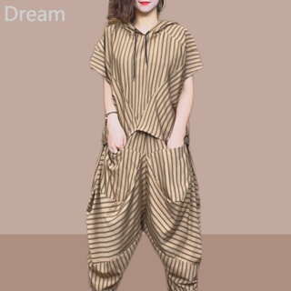 Large size fashion suit womens summer New irregular short-sleeved T-shirt top loose harem pants two-piece set