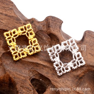 จี้ต่างหู โลหะผสม ทรงสี่เหลี่ยม สไตล์โบราณ diy