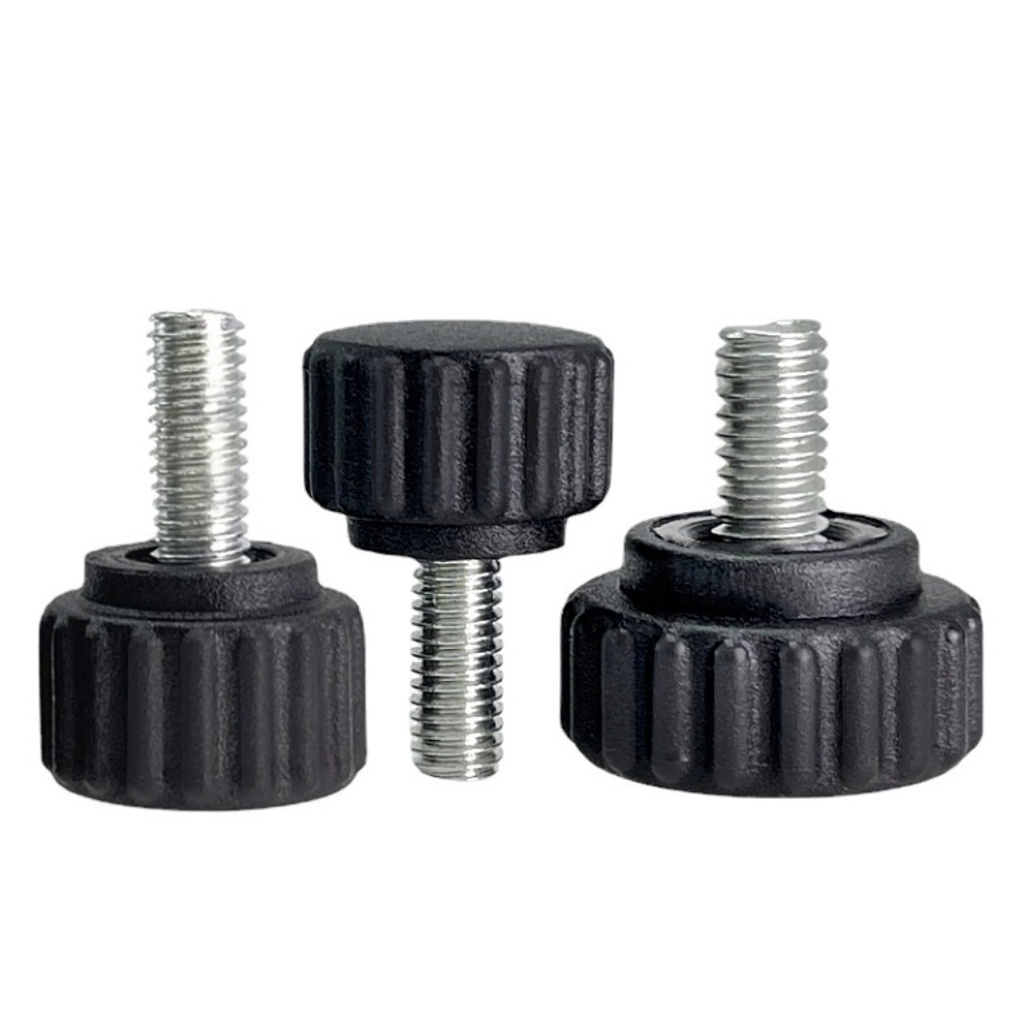 [JC] ลูกบิดหัวกลม สกรูพลาสติก หัวยาง ปรับได้ M5 M6 M8