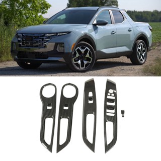 Newyork251 ฝาครอบแผงยกหน้าต่างตัดแต่งสไตล์การตกแต่งคาร์บอนไฟเบอร์สำหรับ Hyundai Santa Cruz 2022 และใหม่กว่า