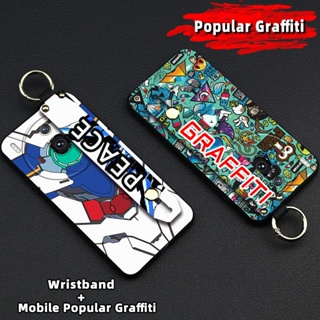 Kickstand Graffiti Phone Case For ZTE-Nubia Z50S Pro Anti-dust Shockproof Fashion Design Dirt-resistant Wristband Soft case