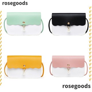 Rosegoods1 กระเป๋าสะพายไหล่แฟชั่น หนัง PU สีพื้น