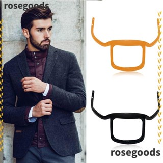 Rosegoods1 หวีแม่แบบจัดแต่งทรงผมเครา หลายเครา ความยาวสมมาตร เครื่องมือสร้างเครา แม่พิมพ์ตัดแต่งพลาสติก ผู้ชาย