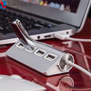 Lacyeszb ฮับ USB 2.0 อลูมิเนียม ความเร็วสูง 4 พอร์ต สําหรับแล็ปท็อป พีซี