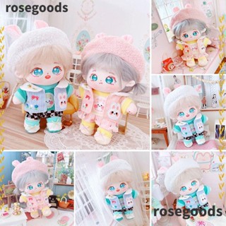 Rosegoods1 ชุดเสื้อโค้ท เสื้อกั๊ก ผ้าฝ้าย ขนาดเล็ก 20 ซม. สําหรับตุ๊กตาไอดอล 1 ชุด