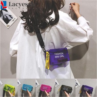 Lacyeszb กระเป๋าสะพายไหล่ กระเป๋าถือ PVC สีหวาน สําหรับเด็กผู้หญิง