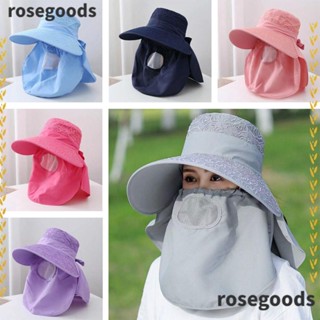 Rosegoods1 หมวกปีกกว้าง ป้องกันรังสียูวี กันแดด ลูกไม้ สําหรับผู้หญิง