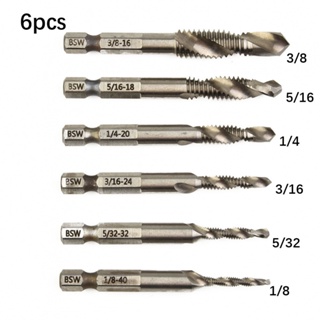 ⚡NEW 8⚡1/8" Reamer 6 Sizes Taps 6Pcs/set Shank Steel Thread Taps Tool screw Drill Bits