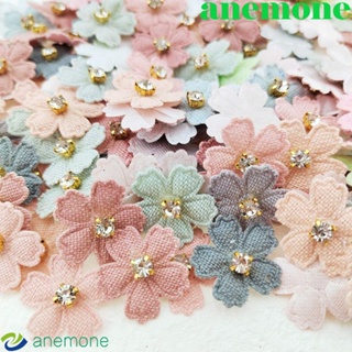 Anemone แผ่นสติกเกอร์ ปักลายดอกไม้ ประดับพลอยเทียม อเนกประสงค์ หลากสี สําหรับติดเสื้อผ้า 50 ชิ้น