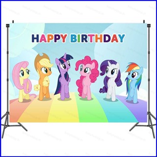 Yt1 ธีม My Little Pony Care Bears ผ้าพื้นหลัง ลายการ์ตูน สําหรับตกแต่งปาร์ตี้วันเกิดเด็ก