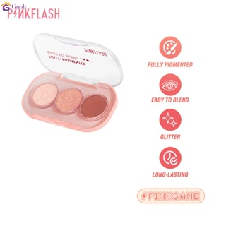 PINKFLASH แผ่นอายแชโดว์ไตรรงค์กันน้ํา Matte Pearlescent Eye Makeup Face Makeup 【goob】