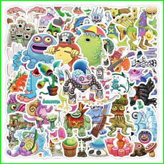 Sqt สติกเกอร์ ลาย My Singing Monsters Graffiti กันน้ํา สําหรับตกแต่งสมุดโน้ต กระเป๋าเดินทาง ขวดน้ํา 50 ชิ้น ต่อชุด