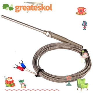 Greateskol เทอร์โมคัปเปิล K-Type ความยาว 10 ซม. 0-400°C โพรบเซนเซอร์วัดอุณหภูมิ สกรู M8 สเตนเลส ความยาว 300 ซม. กันน้ํา สําหรับอุตสาหกรรม