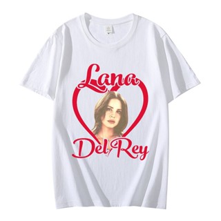 เสื้อยืดแขนสั้น พิมพ์ลายกราฟฟิค Lana Del Rey Love สไตล์ฮาราจูกุ วินเทจ โอเวอร์ไซซ์ แนวสตรีท สําหรับผู้ชาย และผู้หญิง     